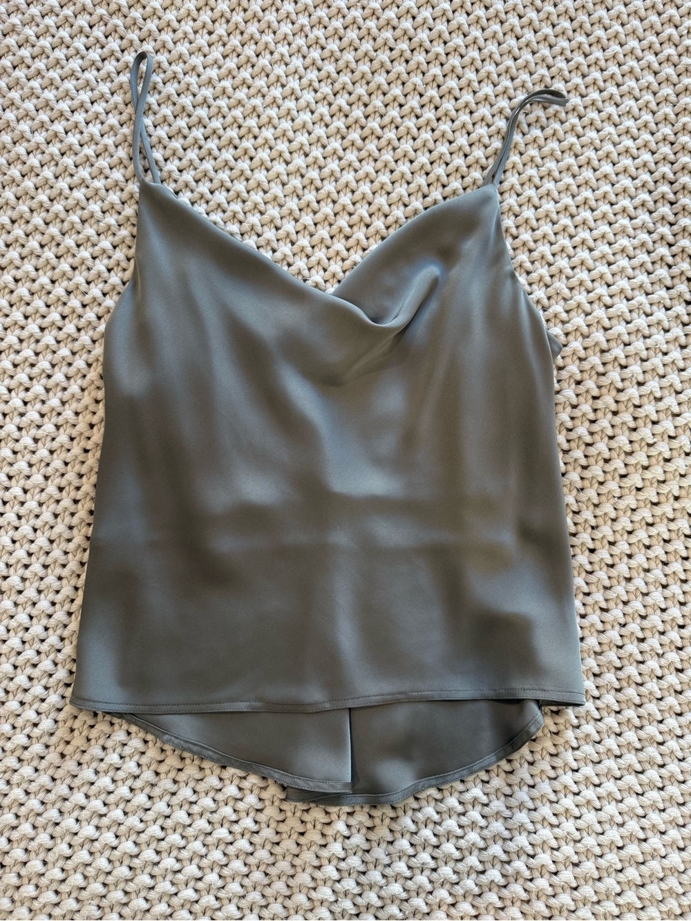 Babaton Olive Satin Cowl Camisole
